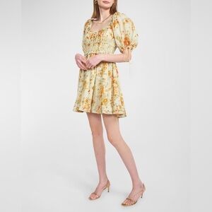 EN SAISON Milana Puff-Sleeve Floral Cotton Mini Dress
Size Small